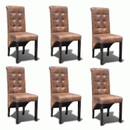 Décoshop26 - Lot de 6 chaises de salle à manger cuisine design élégant et intemporel en synthétique marron CDS022593 - marron 3000028821530 Décoshop26 - Lot de 6 chaises de salle à manger cuisine design élégant et intemporel en synthétique marron CDS022593 - marron 3000028821530