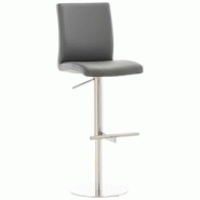 Décoshop26 - Tabouret de bar x1 réglable en hauteur et pivotant à 360° plateforme ronde en métal noir assise en PVC gris 10_0004564 - gris 300025 Décoshop26 - Tabouret de bar x1 réglable en hauteur et pivotant à 360° plateforme ronde en métal noir assise en PVC gris 10_0004564 - gris 300025