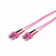 DIGITUS Câble de brassage multimode à fibre optique, OM4, SC / SC, SC Duplex - SC Duplex, 3 m - 4016032308874