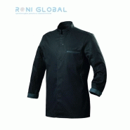 Veste de cuisine homme - manches longues - coupe slim - polyester, tencel et seaqual - 1 poche - DUNES ML ROBUR_0