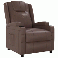 Fauteuil inclinable Marron Similicuir Modèle Zelmoria - 340961