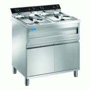 Friteuse sur piètement ferme électrique avec robinet de vidange, 2 cuve de 12l L2G