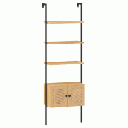 Helloshop26 - Bibliothèque échelle à 5 niveaux 60 x 31,5 x 184 cm ouverte et fermée moderne en bois d'ingénierie marron 20_0010742 - 3000226337550