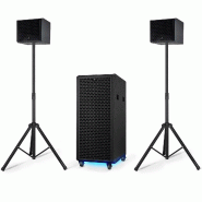 Pack sono complet BM SONIC bms-pro1208-dj 2000w sub amplifie 700w rms +2x sat 150w, 2x bluetooth, 2x usb, optique aux fm, led - 3666638035196