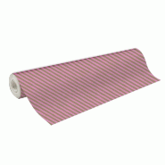 Papier cadeau kraft "Rayures roses" en 0,70x50 m