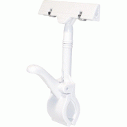 Pince porte-étiquettes Octopussy petit modèle - spécial panier - sachet de 10 - PS blanc - rotule 180°