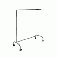 Portant fixe L150xH160cm Ø80mm - chromé - penderie avec roulettes