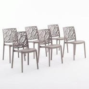 RATTATAN Set 6 Chaises en polypropylène avec fibre de verre empilables pour extérieur et jardin, bar et restaurant, cuisine moderne - DAFNE - Tourt RATTATAN Set 6 Chaises en polypropylène avec fibre de verre empilables pour extérieur et jardin, bar et restaurant, cuisine moderne - DAFNE - Tourt