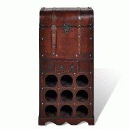 VidaXL Casier à vin en bois pour malle 9 bouteilles avec tiroir - 240506