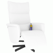 VidaXL Fauteuil inclinable de massage repose-pieds blanc similicuir Modèle Gervoriax - 356598
