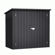 Wasabi - Abri de Jardin Métal 1200 L Stark - Double porte à charnières - Verrouillage du loquet –  Gris - Armoire de rangement extérieur - gris