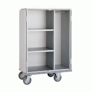 Ariane Chariot Armoire Linge Propre Blanchisserie a 2 Battants + Penderie (883L) - gris 1580 ON 001 C1