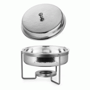 Aulica Chafing dish rond martelé 5l - argenté 550602 Aulica Chafing dish rond martelé 5l - argenté 550602