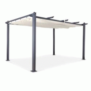 Avril Paris Tonnelle/Pergola aluminium 3x4m toile coulissante rétractable - Gris EcruHERO XL - aluminium 3664380000752 Avril Paris Tonnelle/Pergola aluminium 3x4m toile coulissante rétractable - Gris EcruHERO XL - aluminium 3664380000752