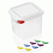 Bac GN 1/6 polypropylène H 100 mm 1,7 ltr avec couvercle GN 86 lot de 6 - Was Germany - 4044925166539