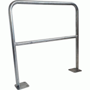 Barrière acier galvanisé Ø 40 mm à platine - finition grise, longueur 1 000 à 2 000 mm - 1500 / Non