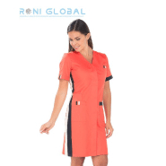 Blouse de travail femme - manches courtes - coton et polyester - 4 poches - AMBRE REMI CONFECTION Ref: R-2661_0