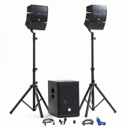 BM Sonic Pack Sonorisation DJ complet BMSONIC BMS-12-ARRAY-BT 1000W, Enceintes satellites, Caisson de barre USB/Bluetooth  +Clé USB 32 Go - 366663803