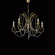 Bonetti Illumina Magda Lustre en fer doré 5 lumières 115 d.68 BL146-5-OR - doré 8050713210090