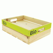 Cagette pin naturel "Bio" avec faux fond pin 40x30x12 - par 5