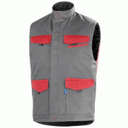 Cepovett - Gilet de travail sans manches matelassé FACITY Gris / Rouge Taille XL - XL gris 3603622183570