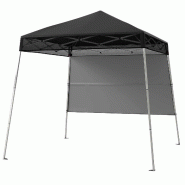COSTWAY Auvent 2x2m pop-up, hauteur réglable, paroi et sac, imperméable protection solaire noir - noir métal ZB34777PW