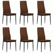 Décoshop26 - Lot de 6 chaises de salle à manger cuisine style moderne en tissu marron CDS022624 - marron 3000029131539 Décoshop26 - Lot de 6 chaises de salle à manger cuisine style moderne en tissu marron CDS022624 - marron 3000029131539