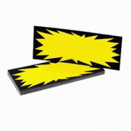 Etiquette éclaté jaune sur fond noir 9x3.5 cm- par 400