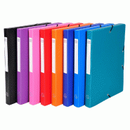 Exacompta - Réf. 5960E - 8 boites de Classement Exabox Dos 25mm polypropylène 7/10e OPAK - A4 - Couleurs assorties - multicolore plastique 5960E