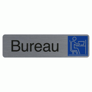 Exacompta - Réf. 67154E - 1 Plaque adhésive imitation aluminium Bureau - 16,5X4,4 cm - Gris - gris 67154E