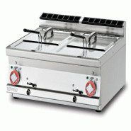 Friteuse électrique triphasée, 2 cuves 13 + 13 L avec filtre et couvercle, production 20 kg/h, dimensions 80x70,5x28 cm – Modèle F2/13T-78ET - 4121