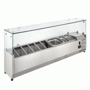 GastroHero Elément de refroidissement ECO 9 x GN 1/4 avec support en verre 1800 mm - VRXH1800/330