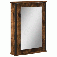Helloshop26 - Armoire de salle de bain murale avec miroir 42 x 12 x 60 cm design épuré rangement pratique en bois d'ingénierie chêne 02_0049432 -