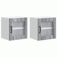 Helloshop26 - Lot de 2 armoires murales de cuisine modernes fonctionnelles 40 x 31 x 40 cm en bois d'ingénierie gris sonoma 02_0053876 - gris Bois ma