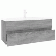 Helloshop26 - Meuble lavabo avec bassin intégré 100 x 38,5 x 45 cm sonoma gris bois d'ingénierie 02_0006884 - 3000372724631 Helloshop26 - Meuble lavabo avec bassin intégré 100 x 38,5 x 45 cm sonoma gris bois d'ingénierie 02_0006884 - 3000372724631