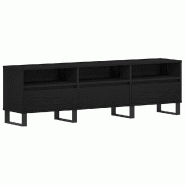 Helloshop26 - Meuble TV rectangulaire contemporain avec étagères et tiroirs 150 x 30 x 44,5 cm en bois d'ingénierie noir 02_0051931 - noir Bois mas
