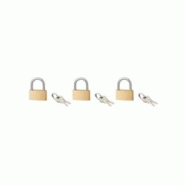 Lot de 3 cadenas BASIC à clé, base 30 mm, anse acier, s'entrouvrant, 2 clés/cad. - SP - doré 3150269703307 Lot de 3 cadenas BASIC à clé, base 30 mm, anse acier, s'entrouvrant, 2 clés/cad. - SP - doré 3150269703307