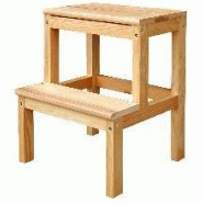 Marche pied en bois 1 marche avec tablette Marche pied en bois 1 marche avec tablette