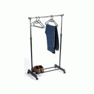 Perel Portant mobile, 1 barre, hauteur réglable, 80 x 43 x 165 cm, charge maximale 15 kg, métal - MP60
