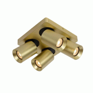 Plafonnier LED Dim to warm GU10 4x5W 2200K/3000K Or Mat - Lucide - Nigel - doré aluminium 5411212093011 Plafonnier LED Dim to warm GU10 4x5W 2200K/3000K Or Mat - Lucide - Nigel - doré aluminium 5411212093011