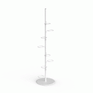 Présentoir Round H192cm avec 8 supports Ø139mm pour vase - blanc mat