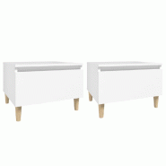 Tables d'appoint 2 pcs Blanc 50x46x35 cm Bois d'ingénierie Modèle Soleil Solaria Prime - 819501
