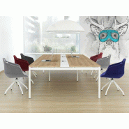 Table d'équipe Yogi MDD - Polyvalente, flexible et personnalisable - 4 à 16 personnes, 14 finitions, 4 coloris de pied