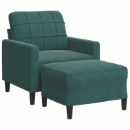 VidaXL Fauteuil avec repose-pied Vert foncé 60 cm Velours Modèle Solstice - 3278259