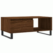 VidaXL Table basse Chêne marron 90x50x36,5 cm Bois d'ingénierie Modèle Flex Vision Élite - 830579