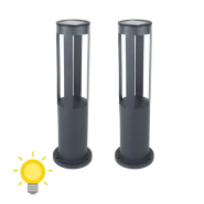 Borne solaire pour terrasse, entièrement autonome et design pack de 2 - luminaire solaire