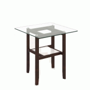 COSTWAY Table basse en verre, table latérale à 2 étages avec étagère, table basse rectangulaire de 107 cm de long - marron verre TH32947NZ