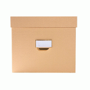 Exacompta Set de 3 boîtes gigognes Office by Me®, carton recouvert papier texturé, coloris beige - beige en carton 79602E