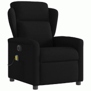 Fauteuil de massage inclinable électrique Noir Tissu Modèle Sermelora - 8721102961083