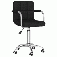 Helloshop26 - Chaise fauteuil siège pivotante de bureau informatique étude tissu noir 02_0024162 - noir acier 3000214717364